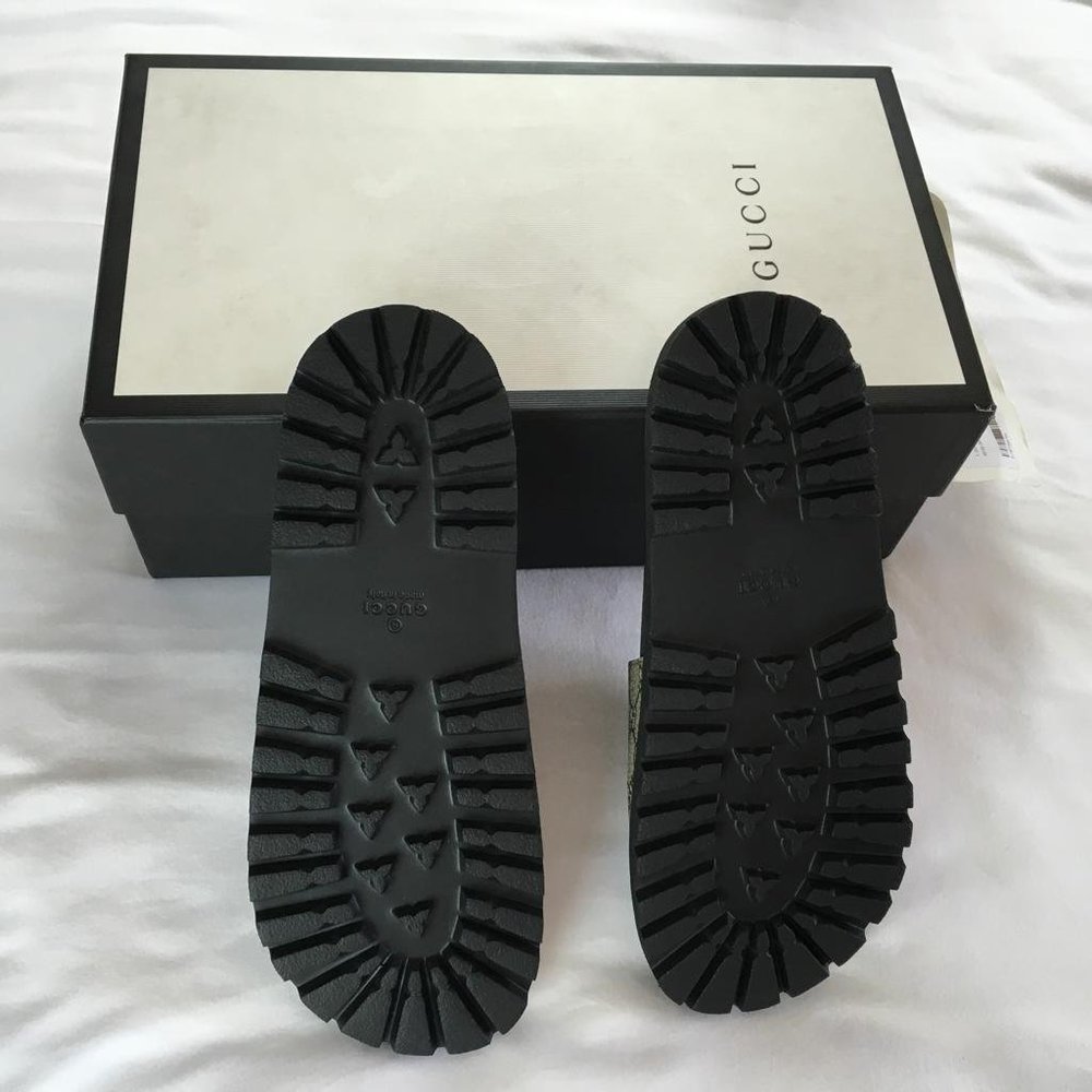 Gucci men's sandals Slides Wolf Size 9 Tiger G31 - Picture 10 of 11